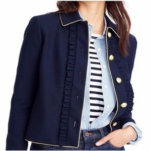 Cropped Nautical Blazer - Navy w/ Gold Piping - 6